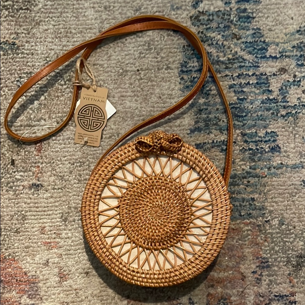 Handcrafted Rattan Round Bag